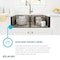 Elkay 16 Ga Workstat SS 31-1/2" x 18-1/2" x 9" Equl Dbl Bowl Sink Kit w/ Aqua Divide and Filterd Bev Fct EFRUAQ31169TFGW - alternate 7